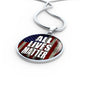 All Lives Matter Us Flag Circle Necklace Stainless Steel or 18k Gold 18-22"-Express Your Love Gifts