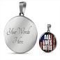 All Lives Matter Us Flag Circle Necklace Stainless Steel or 18k Gold 18-22"-Express Your Love Gifts