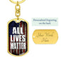 All Lives Matter Us Flag Dog Tag Pendant Keychain Stainless Steel or 18k Gold-Express Your Love Gifts