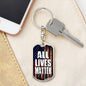 All Lives Matter Us Flag Dog Tag Pendant Keychain Stainless Steel or 18k Gold-Express Your Love Gifts