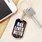 All Lives Matter Us Flag Dog Tag Pendant Keychain Stainless Steel or 18k Gold-Express Your Love Gifts