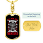 All Men Are Bikers Biker Keychain Stainless Steel or 18k Gold Dog Tag Keyring-Express Your Love Gifts