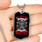 All Men Are Bikers Biker Necklace Stainless Steel or 18k Gold Dog Tag 24"-Express Your Love Gifts