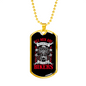 All Men Are Bikers Biker Necklace Stainless Steel or 18k Gold Dog Tag 24"-Express Your Love Gifts