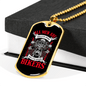 All Men Are Bikers Biker Necklace Stainless Steel or 18k Gold Dog Tag 24"-Express Your Love Gifts