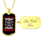 All Men Are Bikers Biker Necklace Stainless Steel or 18k Gold Dog Tag 24"-Express Your Love Gifts