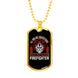 All Men Created Equal Firefighter Gift Stainless Steel or 18k Gold Dog Tag 24" Chain-Express Your Love Gifts