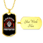 All Men Created Equal Firefighter Gift Stainless Steel or 18k Gold Dog Tag 24" Chain-Express Your Love Gifts