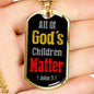 All Of God's Children 1 John 3:1 Necklace Stainless Steel or 18k Gold Dog Tag 24" Chain-Express Your Love Gifts