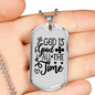 All The Time Necklace Stainless Steel or 18k Gold Dog Tag 24" Chain-Express Your Love Gifts