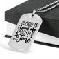 All The Time Necklace Stainless Steel or 18k Gold Dog Tag 24" Chain-Express Your Love Gifts