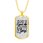 All The Time Necklace Stainless Steel or 18k Gold Dog Tag 24" Chain-Express Your Love Gifts