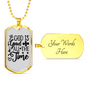 All The Time Necklace Stainless Steel or 18k Gold Dog Tag 24" Chain-Express Your Love Gifts
