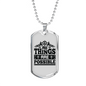 All Things Are Possible Cross Necklace Stainless Steel or 18k Gold Dog Tag 24" Chain-Express Your Love Gifts