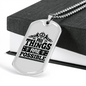 All Things Are Possible Cross Necklace Stainless Steel or 18k Gold Dog Tag 24" Chain-Express Your Love Gifts