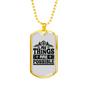 All Things Are Possible Cross Necklace Stainless Steel or 18k Gold Dog Tag 24" Chain-Express Your Love Gifts