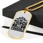All Things Are Possible Cross Necklace Stainless Steel or 18k Gold Dog Tag 24" Chain-Express Your Love Gifts