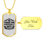 All Things Are Possible Jesus Necklace Stainless Steel or 18k Gold Dog Tag 24" Chain-Express Your Love Gifts