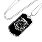 All Wait For The Lord Psalm 31:24 Necklace Stainless Steel or 18k Gold Dog Tag 24"-Express Your Love Gifts
