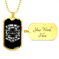 All Wait For The Lord Psalm 31:24 Necklace Stainless Steel or 18k Gold Dog Tag 24"-Express Your Love Gifts