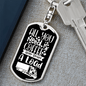 All You Need Is Coffee Trucker Keychain Dog Tag Stainless Steel or 18k Gold-Express Your Love Gifts