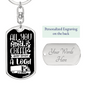 All You Need Is Coffee Trucker Keychain Dog Tag Stainless Steel or 18k Gold-Express Your Love Gifts