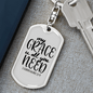 All You Need Is Grace 2 Corinthians 12:9 Keychain Stainless Steel or 18k Gold Dog Tag Keyring-Express Your Love Gifts