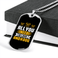 All You Need Is Love And A Dog Yellow White Necklace Stainless Steel or 18k Gold Dog Tag 24" Chain-Express Your Love Gifts