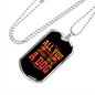 All You Need is Love Pink Necklace Stainless Steel or 18k Gold Dog Tag 24" Chain-Express Your Love Gifts