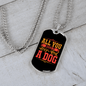 All You Need is Love Pink Necklace Stainless Steel or 18k Gold Dog Tag 24" Chain-Express Your Love Gifts