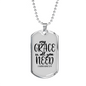 All You Need Necklace 2 Corinthians 12:9 Stainless Steel or 18k Gold Dog Tag 24" Chain-Express Your Love Gifts