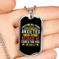 All Your Anxieties 1 Peter 5:7 Necklace Stainless Steel or 18k Gold Dog Tag 24" Chain-Express Your Love Gifts