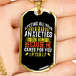 All Your Anxieties 1 Peter 5:7 Necklace Stainless Steel or 18k Gold Dog Tag 24" Chain-Express Your Love Gifts