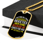All Your Anxieties 1 Peter 5:7 Necklace Stainless Steel or 18k Gold Dog Tag 24" Chain-Express Your Love Gifts