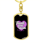 All Your Love Mom Keychain Stainless Steel or 18k Gold Dog Tag Keyring-Express Your Love Gifts