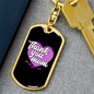 All Your Love Mom Keychain Stainless Steel or 18k Gold Dog Tag Keyring-Express Your Love Gifts