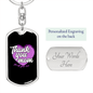 All Your Love Mom Keychain Stainless Steel or 18k Gold Dog Tag Keyring-Express Your Love Gifts