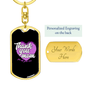 All Your Love Mom Keychain Stainless Steel or 18k Gold Dog Tag Keyring-Express Your Love Gifts