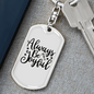 Always Be Joyful Keychain Stainless Steel or 18k Gold Dog Tag Keyring-Express Your Love Gifts