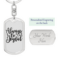 Always Be Joyful Keychain Stainless Steel or 18k Gold Dog Tag Keyring-Express Your Love Gifts