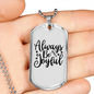 Always Be Joyful Necklace Stainless Steel or 18k Gold Dog Tag 24" Chain-Express Your Love Gifts