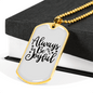 Always Be Joyful Necklace Stainless Steel or 18k Gold Dog Tag 24" Chain-Express Your Love Gifts
