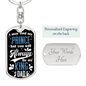Always Be My King Dad Keychain Stainless Steel or 18k Gold Dog Tag Keyring-Express Your Love Gifts