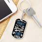 Always Be My King Dad Keychain Stainless Steel or 18k Gold Dog Tag Keyring-Express Your Love Gifts
