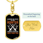 Always Be Nice To Hunter Keychain Stainless Steel or 18k Gold Dog Tag Keyring-Express Your Love Gifts