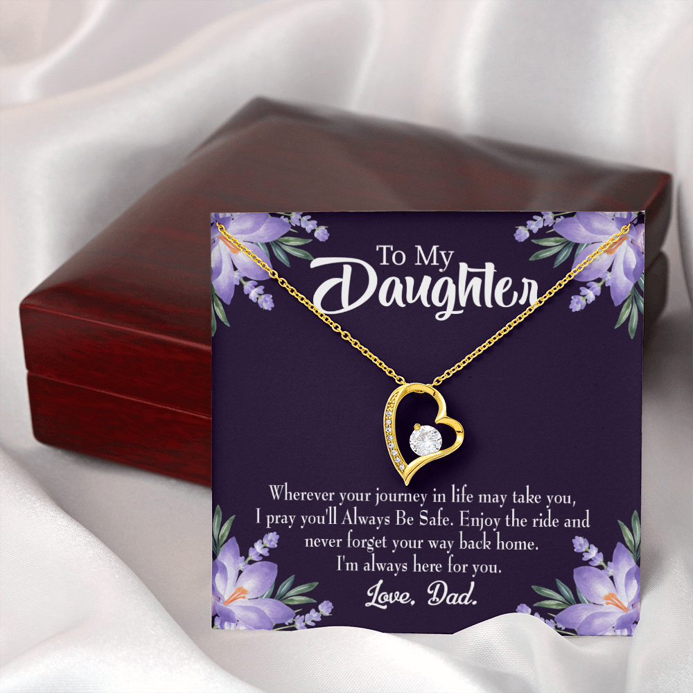 Always be Safe From Dad Forever Necklace w Message Card-Express Your Love Gifts