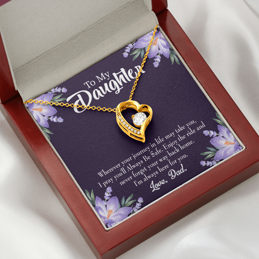 Always be Safe From Dad Forever Necklace w Message Card-Express Your Love Gifts