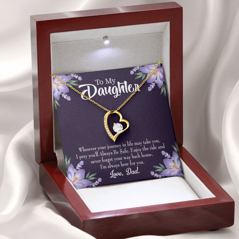 Always be Safe From Dad Forever Necklace w Message Card-Express Your Love Gifts