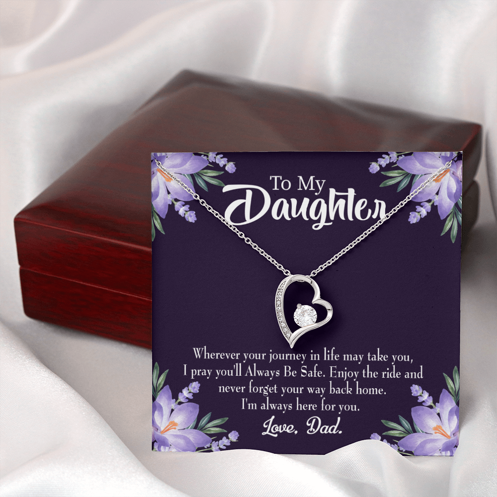 Always be Safe From Dad Forever Necklace w Message Card-Express Your Love Gifts