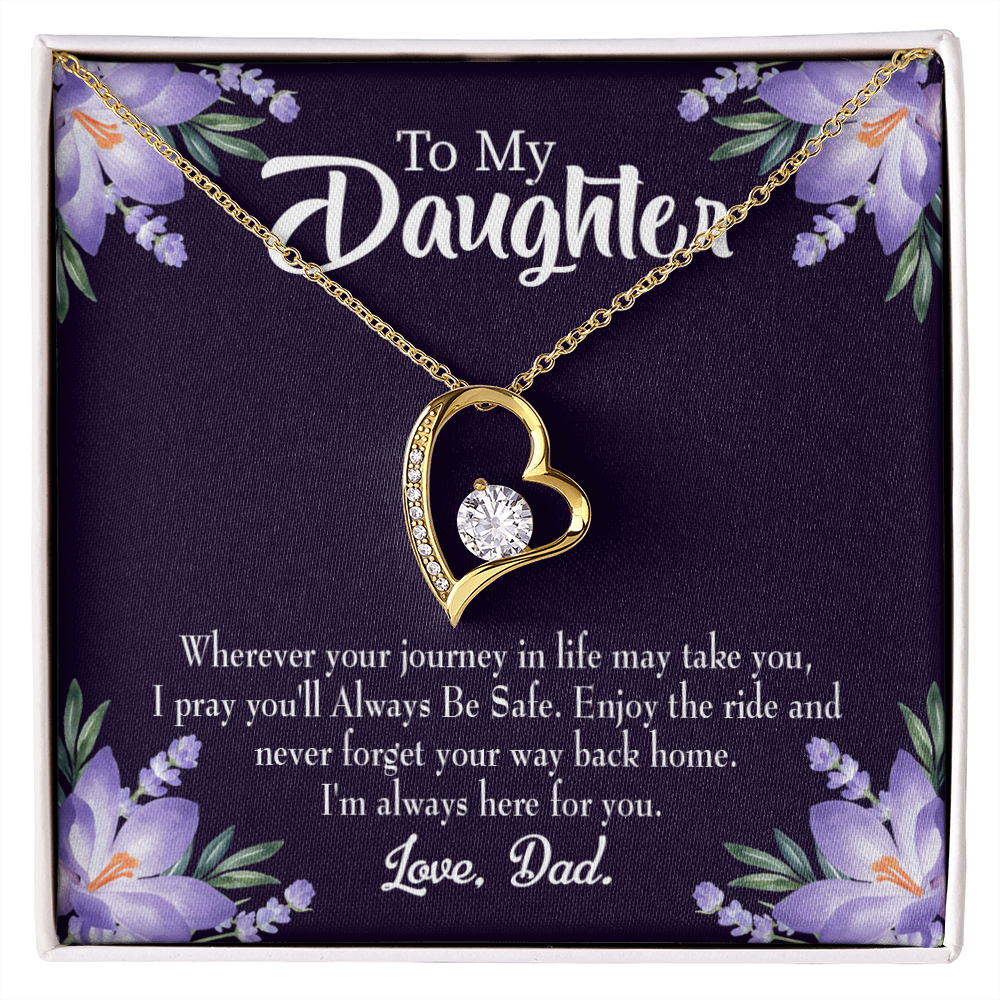 Always be Safe From Dad Forever Necklace w Message Card-Express Your Love Gifts